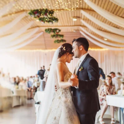 Elegant and romantic couple dancing