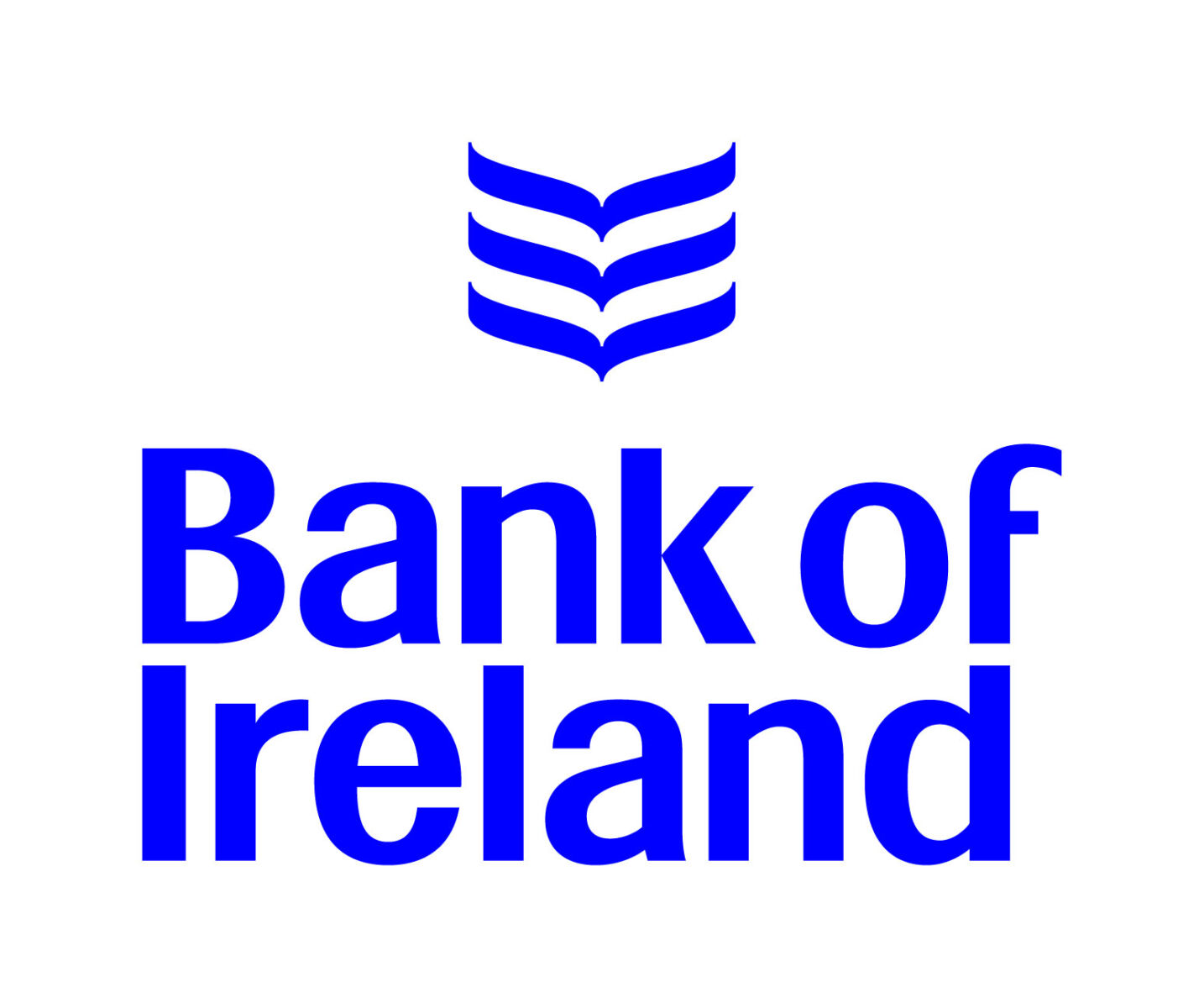 Blue Bank of Ireland logo with chevron icon above bold text on white background.