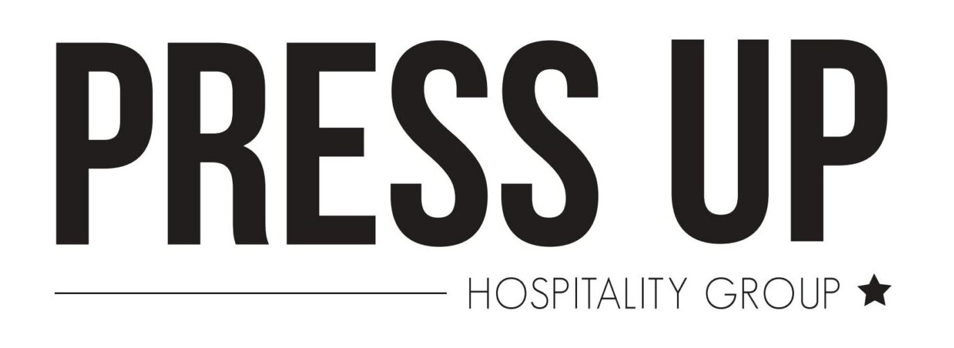 Press Up Hospitality Group logo featuring bold black text and a star symbol.